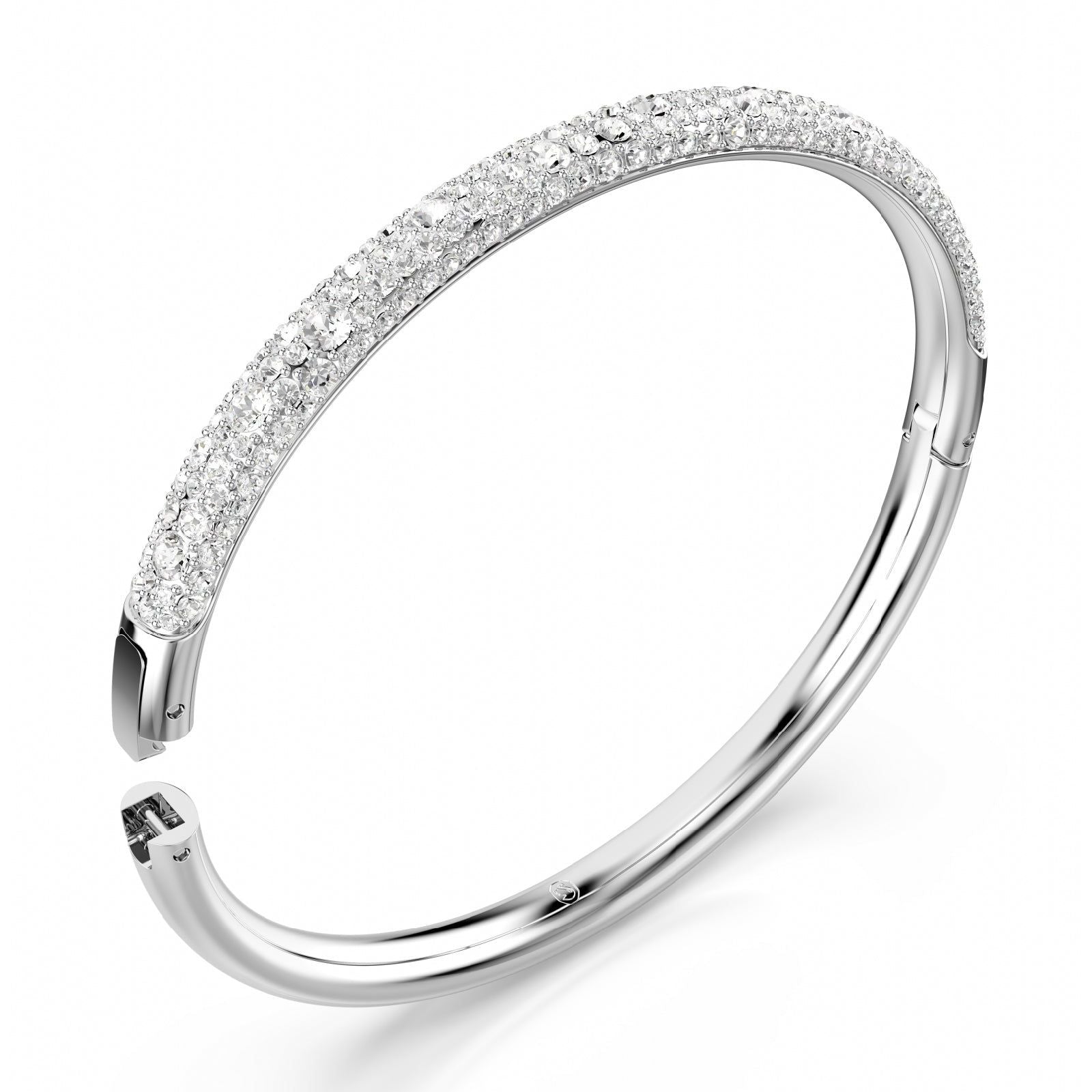 Bracciale donna Swarovski Meteora rodiato con pavé di cristalli 5684241-3