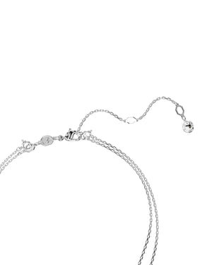 Collana da donna Swarovski Meteora in lega di metalli rodiata con due catene e due ciondoli tondi con pavé di cristalli 5684244