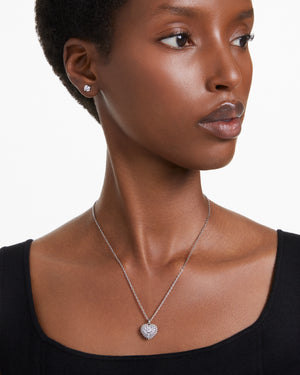Set collana e orecchini punto luce da donna Swarovski Hyperbola in lega di metalli rodiata con ciondolo a cuore con cristalli 5684383