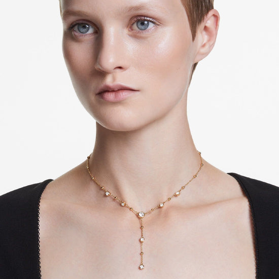 Collana a Y donna Swarovski Imber rosé con cristalli e piccole sfere 5684510-4