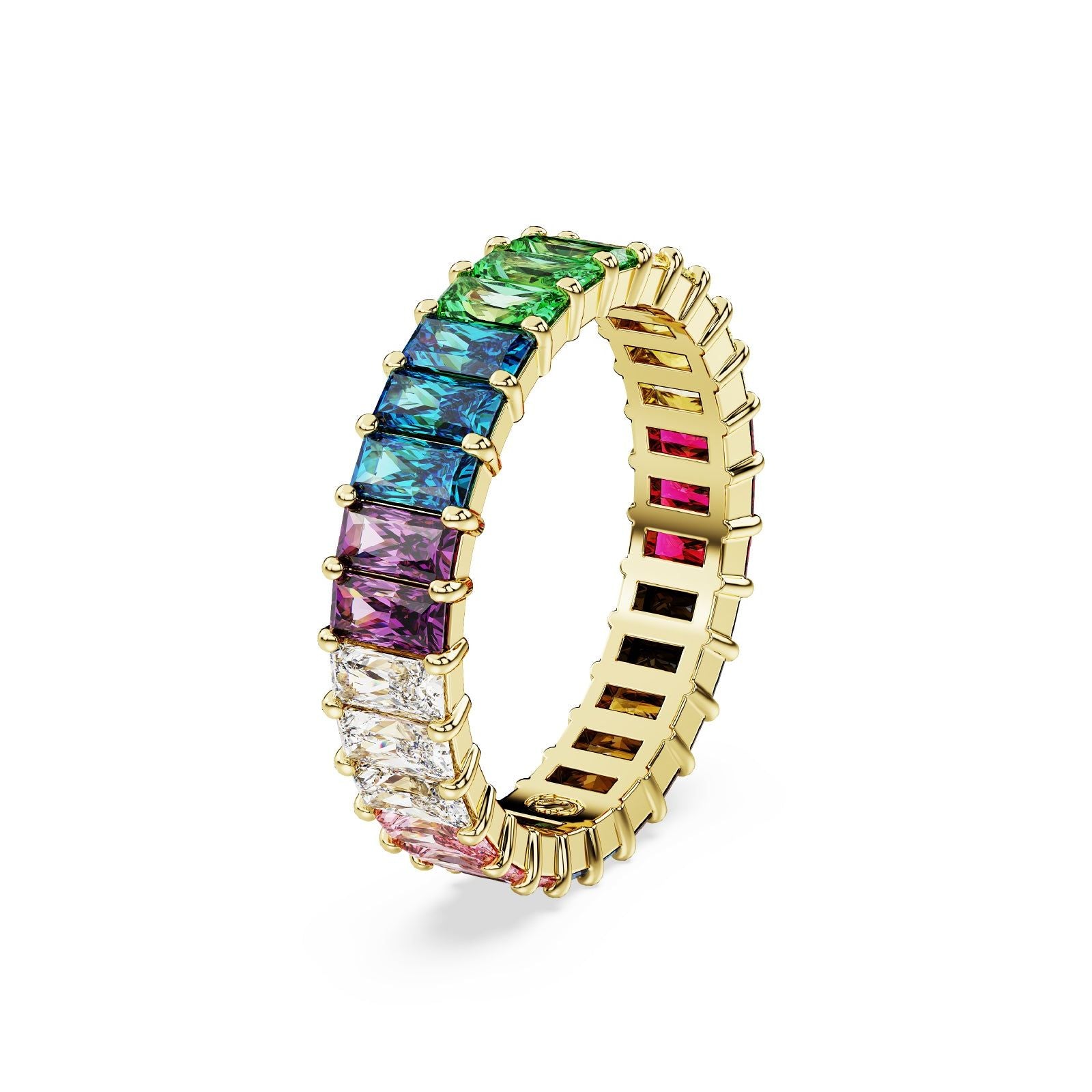Anello tuttogiro donna Swarovski Matrix placcato oro cristalli multicolor 5685653-1