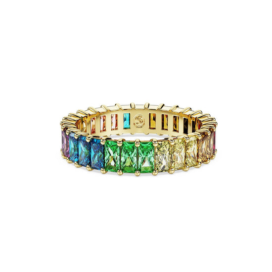 Anello tuttogiro donna Swarovski Matrix placcato oro cristalli multicolor 5685653-2