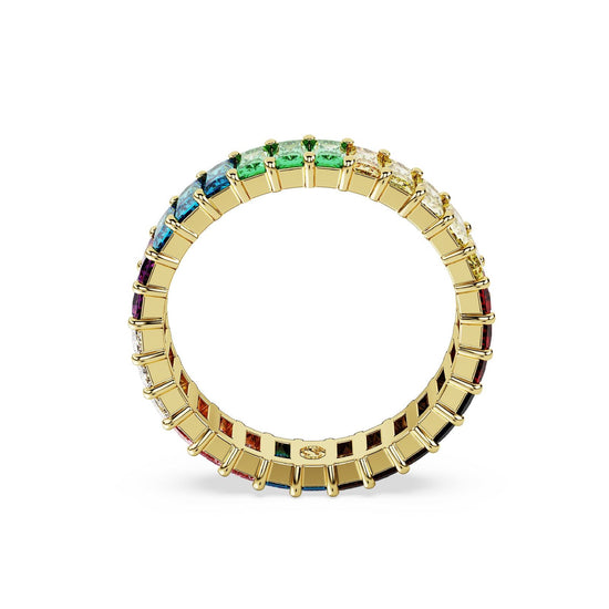 Anello tuttogiro donna Swarovski Matrix placcato oro cristalli multicolor 5685653-3