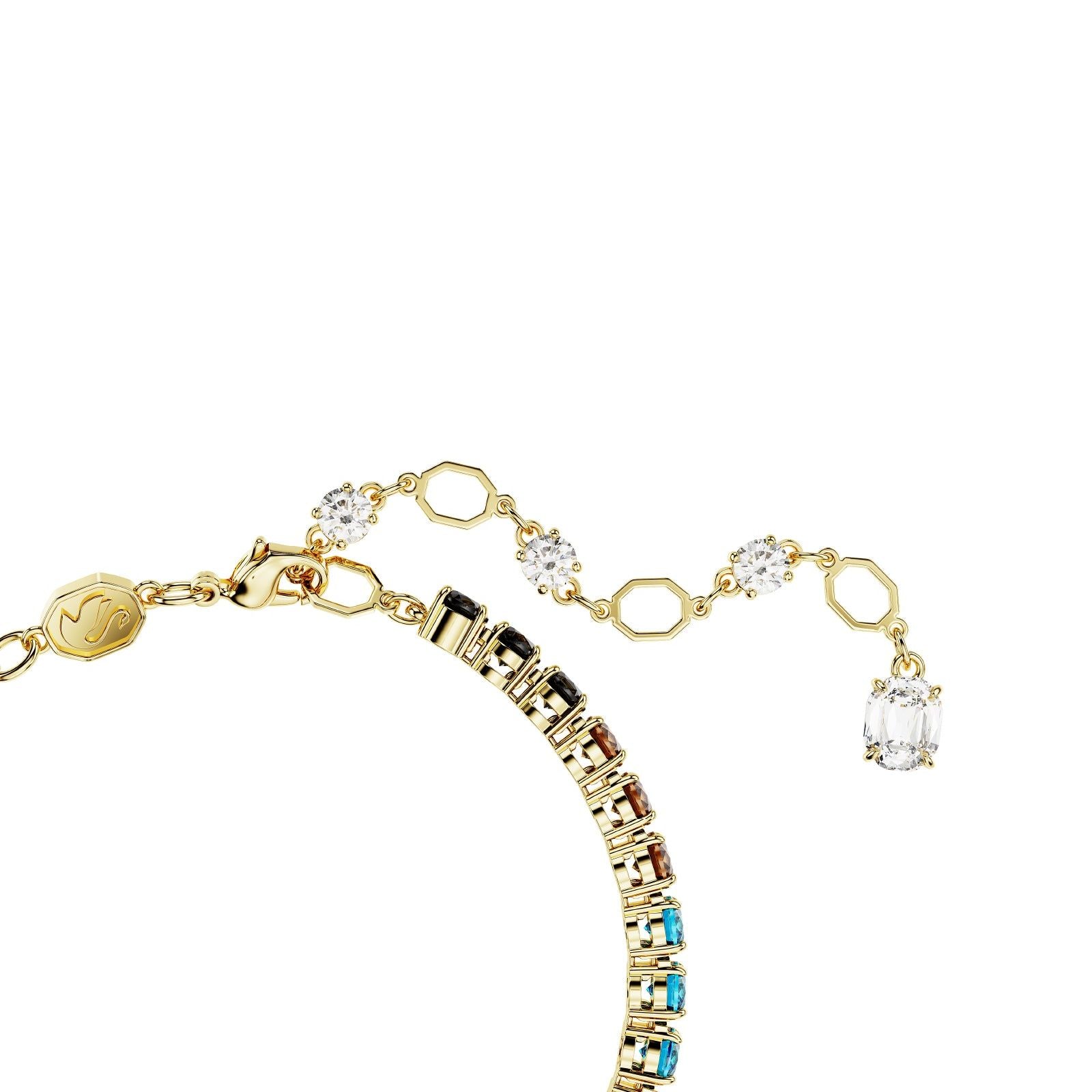 Bracciale tennis donna Swarovski Matrix placcato oro cristalli multicolor 5685691-3