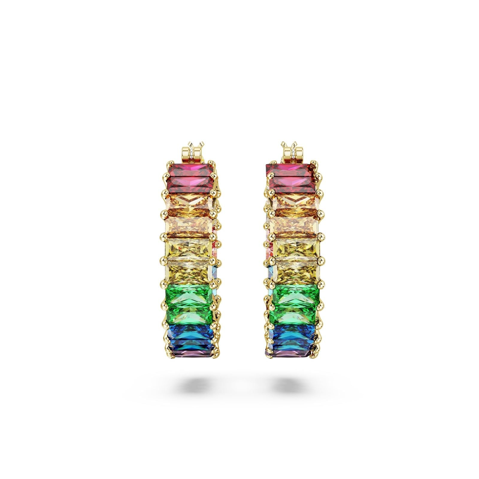 Orecchini cerchio donna Swarovski Matrix placcati oro cristalli multicolor 5685698-2