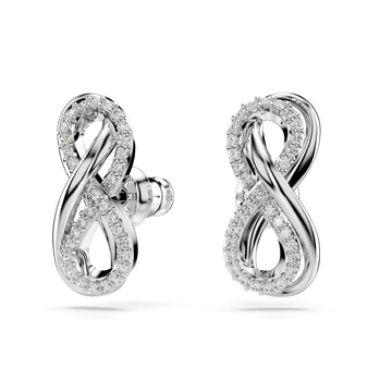 Orecchini donna Swarovski Hyperbola rodiati con infinito di cristalli 5687269-1