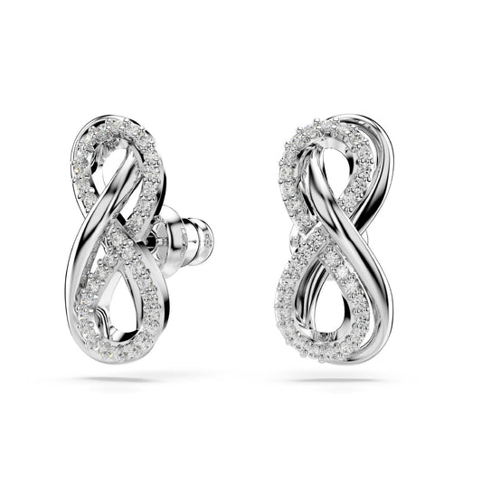 Orecchini donna Swarovski Hyperbola rodiati con infinito di cristalli 5687269-1