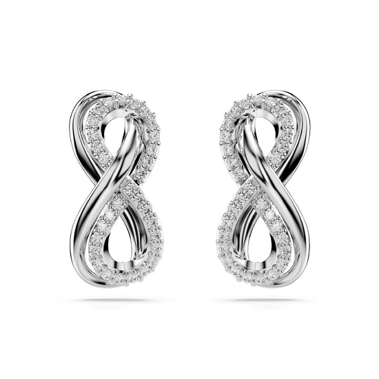 Orecchini donna Swarovski Hyperbola rodiati con infinito di cristalli 5687269-2