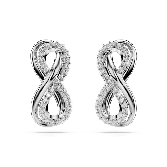 Orecchini donna Swarovski Hyperbola rodiati con infinito di cristalli 5687269-2