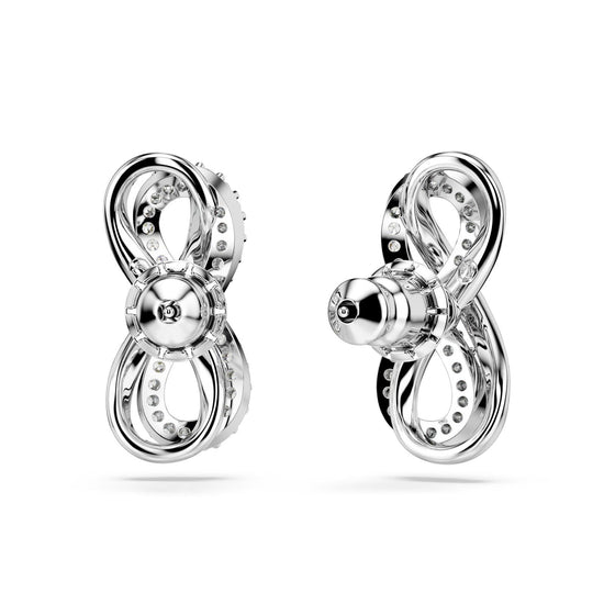 Orecchini donna Swarovski Hyperbola rodiati con infinito di cristalli 5687269-3