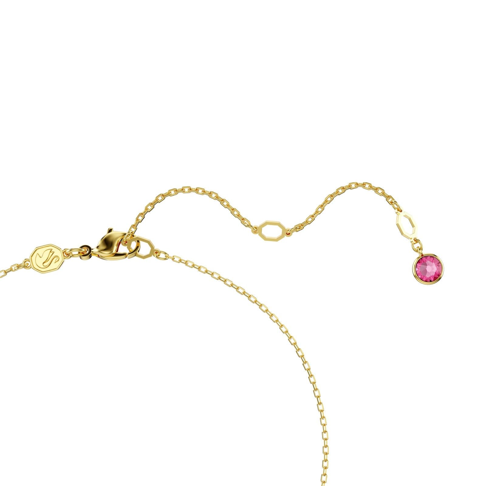 Collana donna Swarovski Gema placcato oro cristalli rosa e perla 5688490-4
