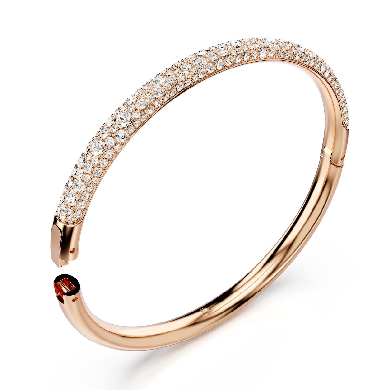 Bracciale donna Swarovski Meteora rosé con pavé di cristalli 5688611-3