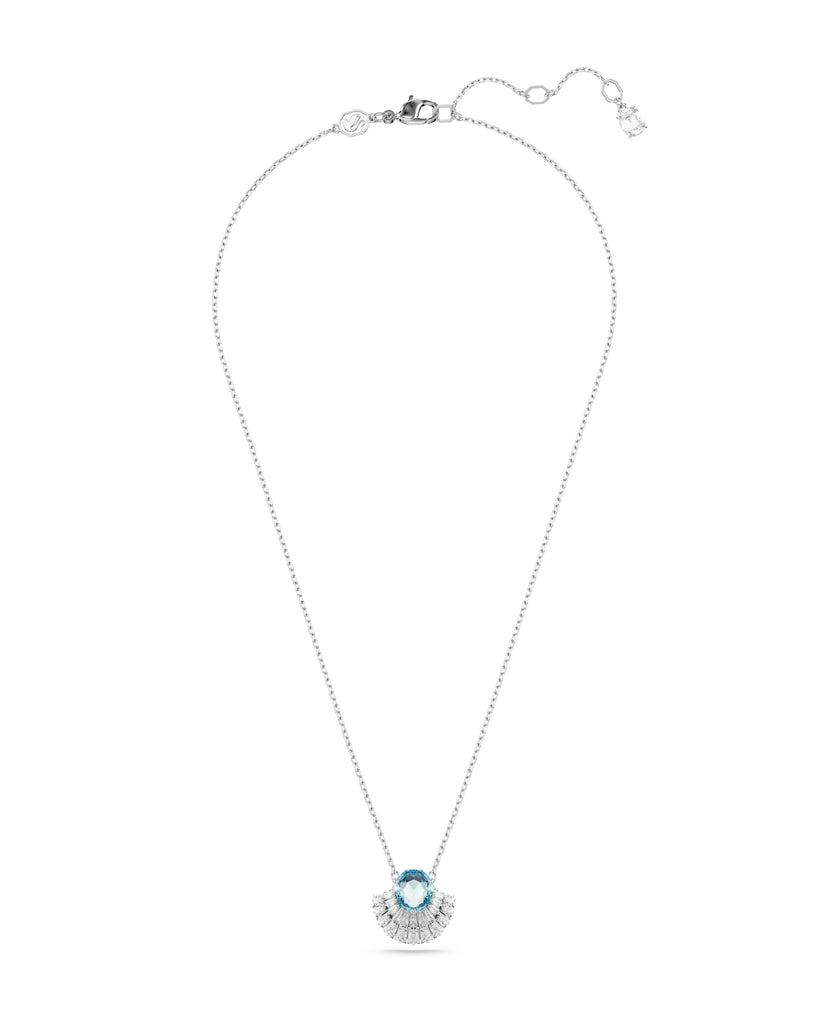 Collana girocollo da donna Swarovski Idyllia in lega di metalli rodiata con ciondolo con cristalli bianchi e uno blu 5689195