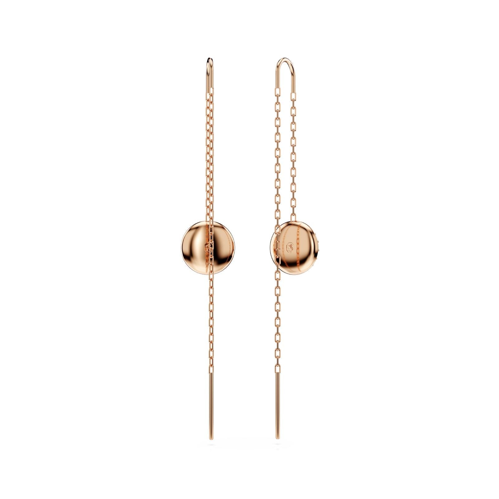 Orecchini pendenti donna Swarovski Meteora rosé con pavé di cristalli 5689427-3