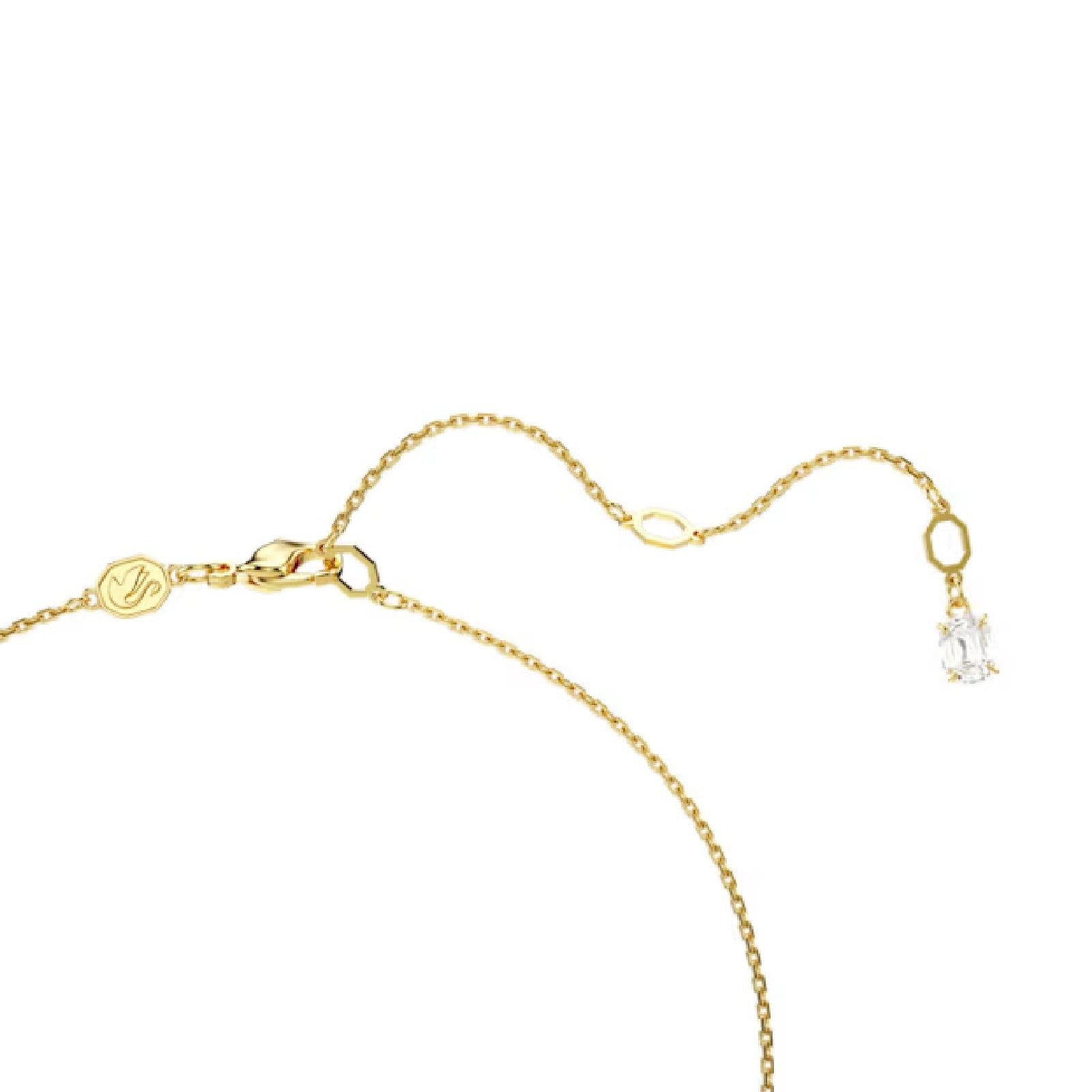 Collana donna Swarovski Idyllia lega metallica dorata cavalluccio marino e cristalli 5690874-3