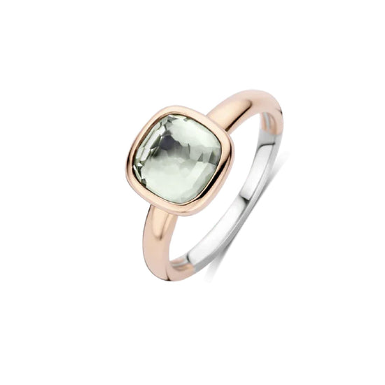 Anello TI SENTO Milano in argento con pietra verde centrale 16