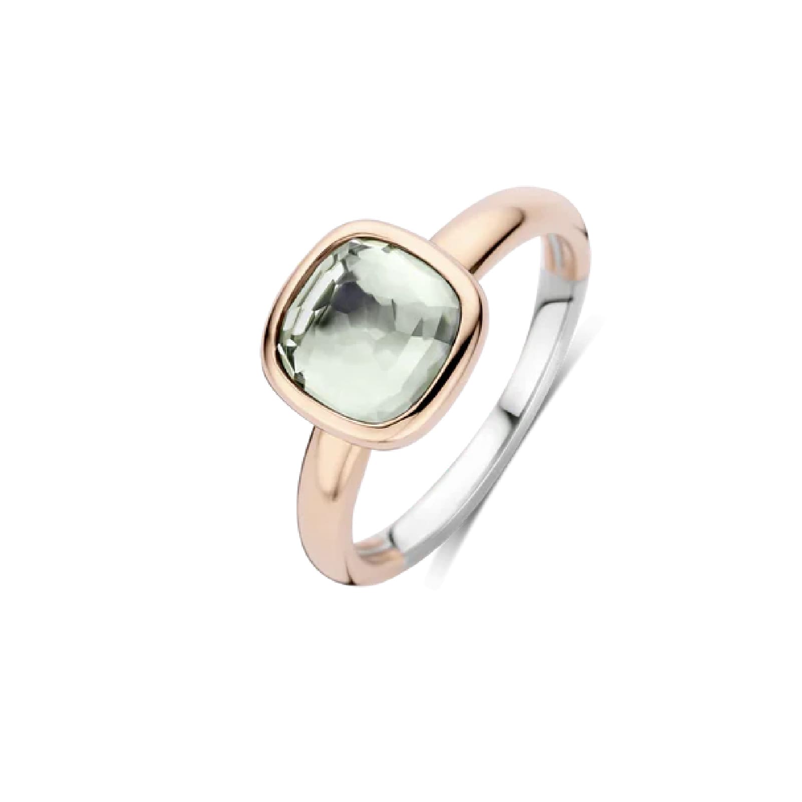 Anello TI SENTO Milano in argento con pietra verde centrale 16