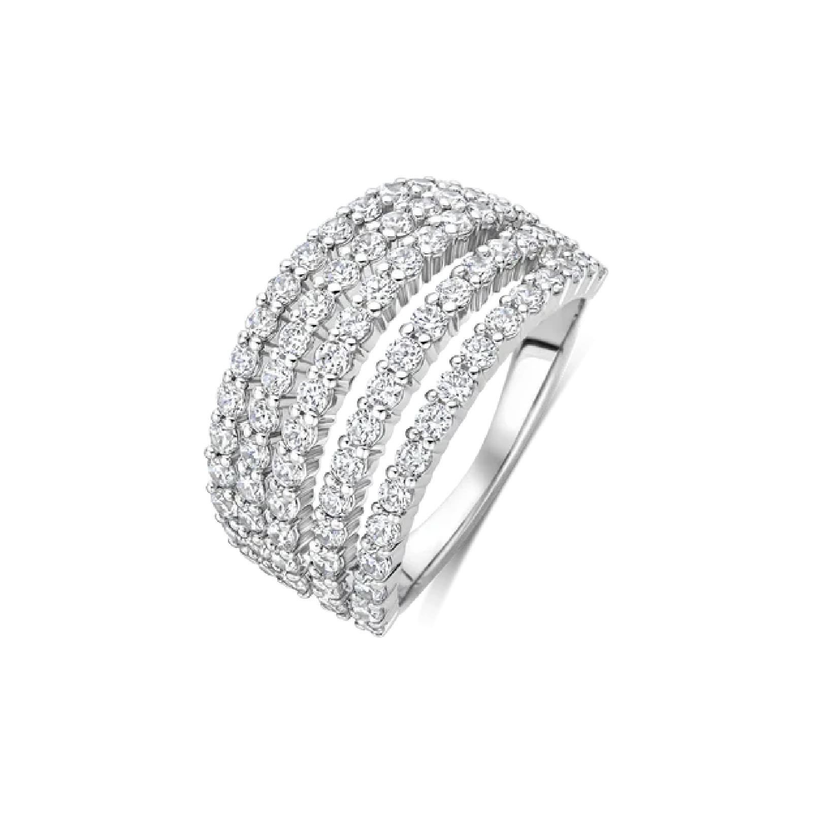 Anello TI SENTO Milano in argento con cinque fasce di zirconi 16