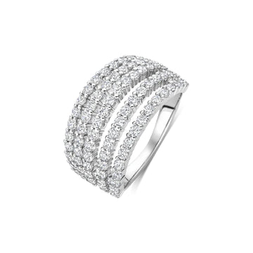 Anello TI SENTO Milano in argento con cinque fasce di zirconi 16