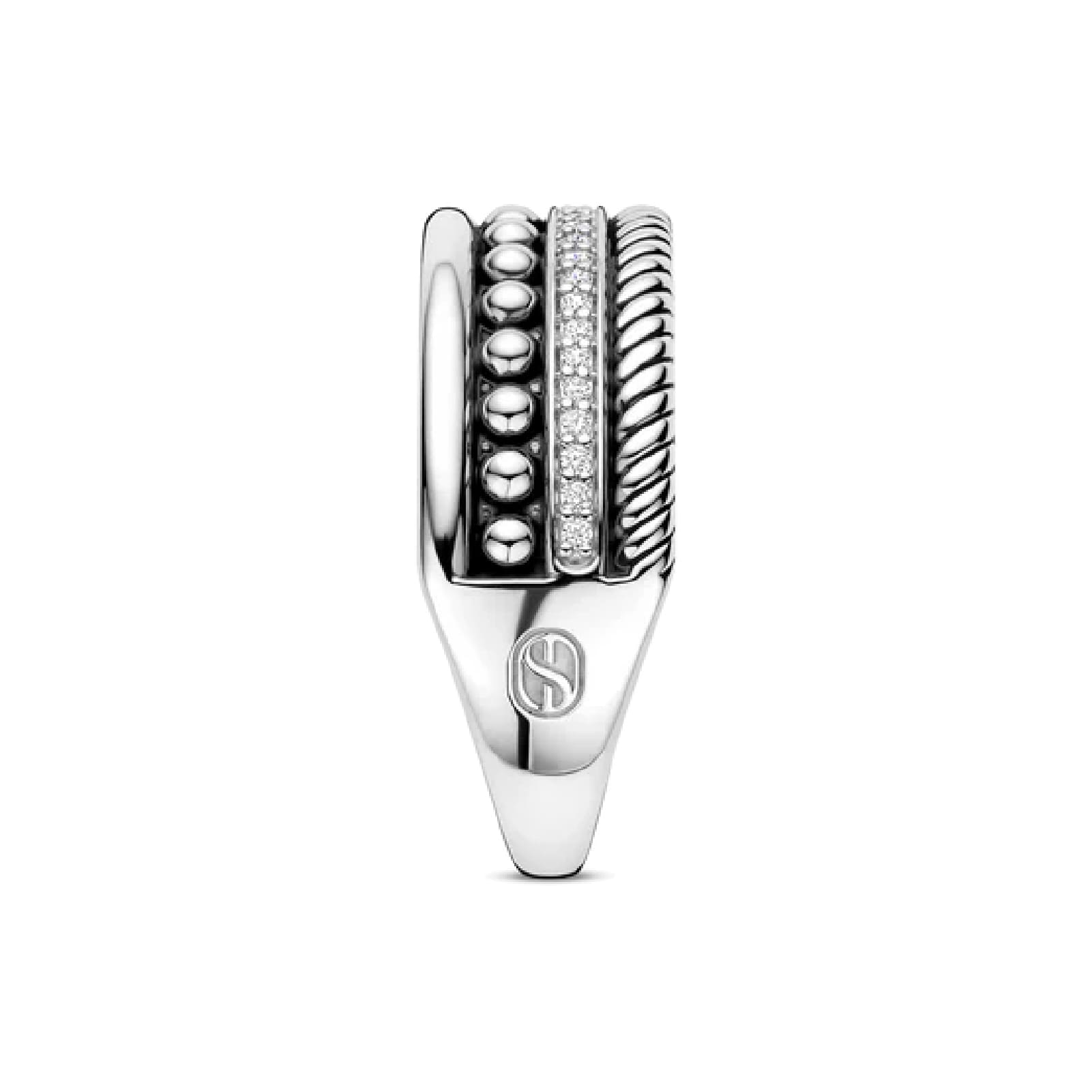 Anello TI SENTO Milano in argento con quattro fasce sfaccettate 16