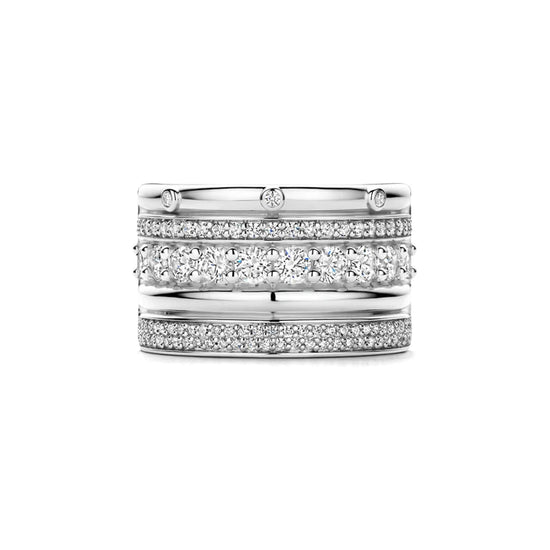 Anello TI SENTO Milano in argento con cinque file di zirconi 16