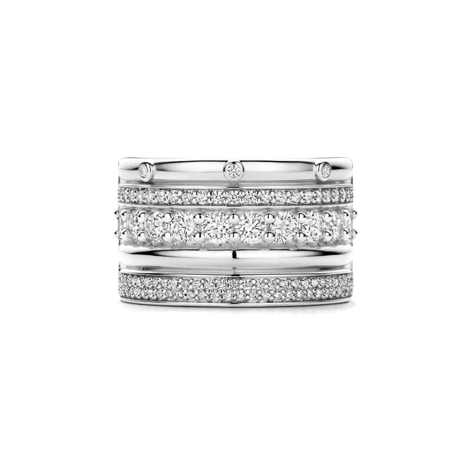 Anello TI SENTO Milano in argento con cinque file di zirconi 16