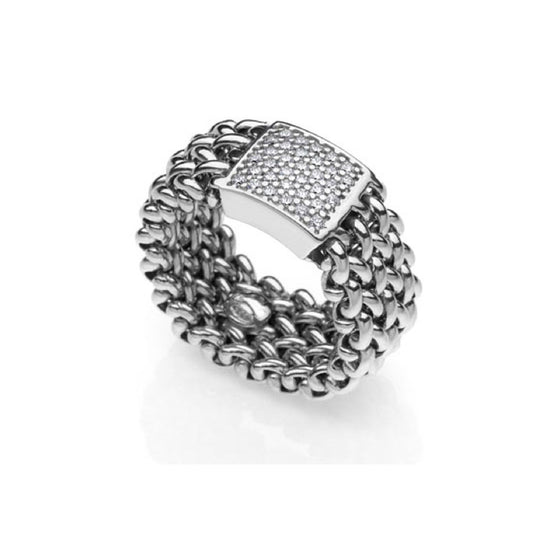 Anello donna Unoaerre Chicco donna argento maglia chicco riso zirconi 5889-1