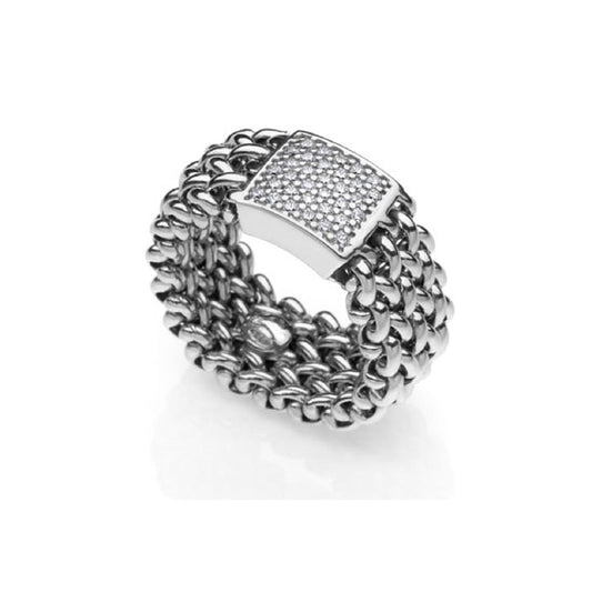 Anello donna Unoaerre Chicco donna argento maglia chicco riso zirconi 5889-1