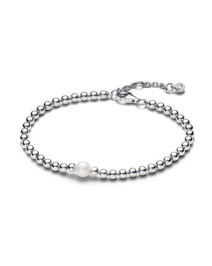 Bracciale catena da donna Pandora Timeless  in argento sterling 925 con perla d'acqua dolce e sfere 593173C01