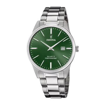 Orologio solo tempo Festina Classics in acciaio e verde MISURA UNICA