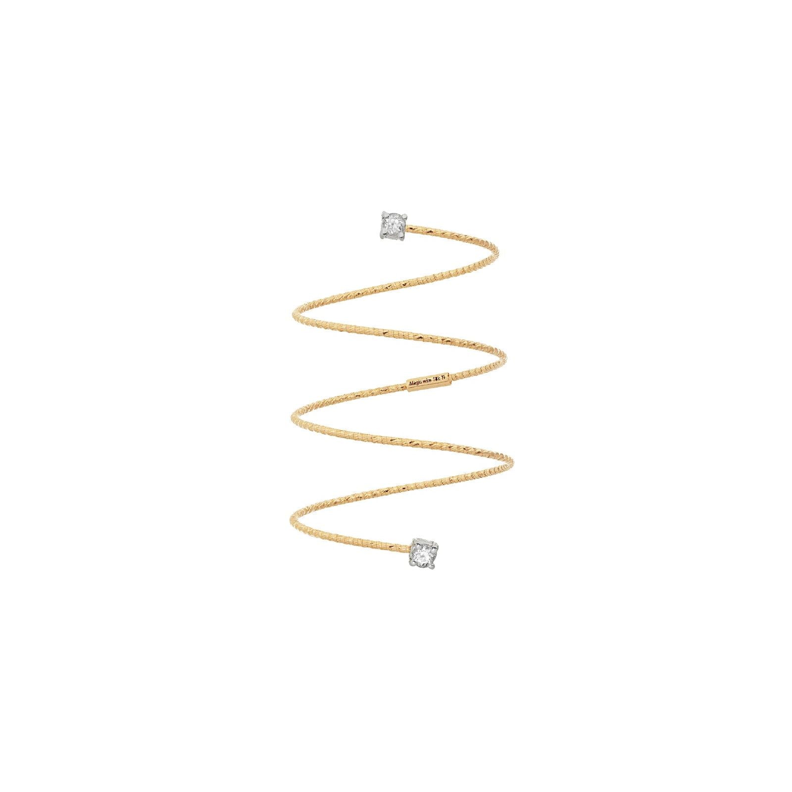 Anello donna MagicWire Perfect filo a mezzo spirale in oro giallo 2 diamanti 0,04ct 62-AS-GD-01-1