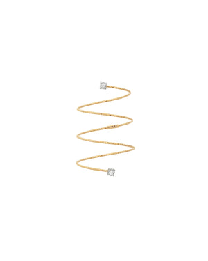Anello da donna MagicWire Perfect con filo a mezza spirale in oro giallo 18kt e 2 diamanti di 0,04ct 62-AS-GD-01
