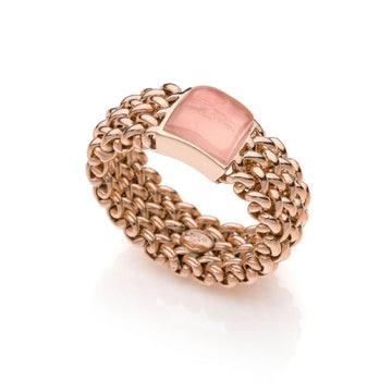 Anello donna Unoaerre Chicco in argento rosé con quarzo rosa 6208-1