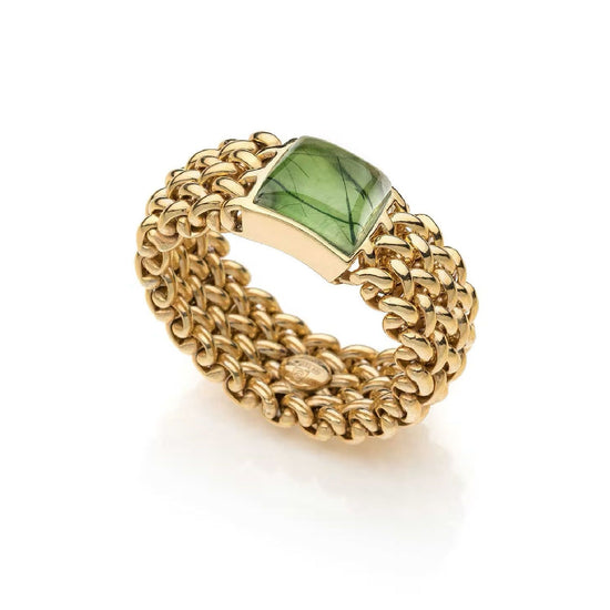 Anello donna Unoaerre Chicco donna argento oro maglia chicco riso peridoto 6209-1