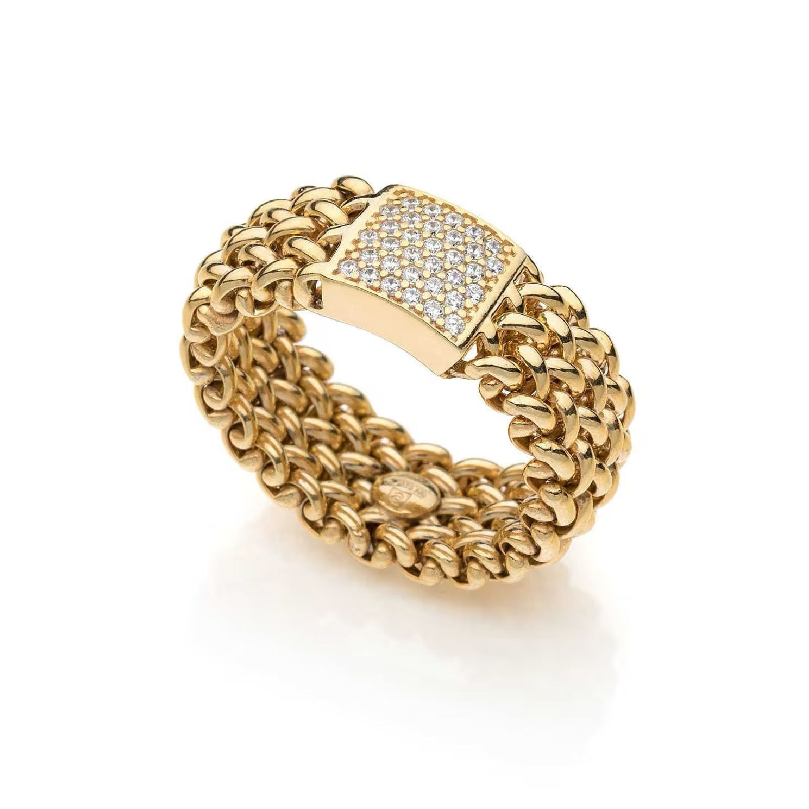 Anello donna Unoaerre Chicco donna argento oro maglia chicco riso zirconi 6211-1