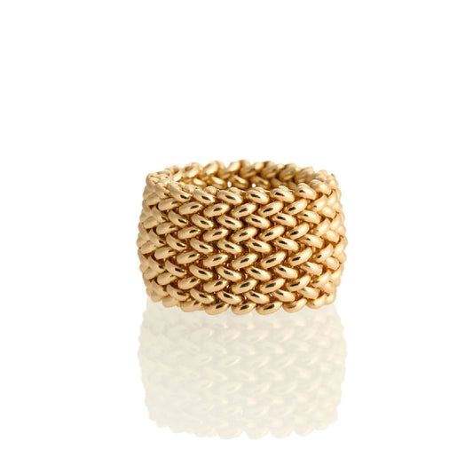 Anello donna Unoaerre Chicco donna argento oro maglia chicco fascia spessa 6216-1