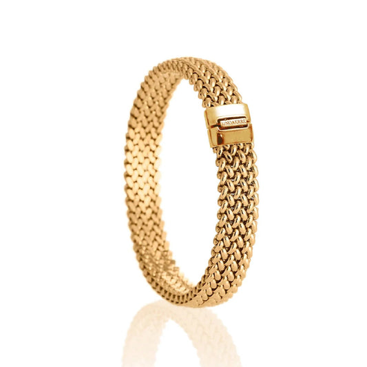 Bracciale rigido donna Unoaerre Chicco argento oro maglie chicco riso 18,5cm 6218-1