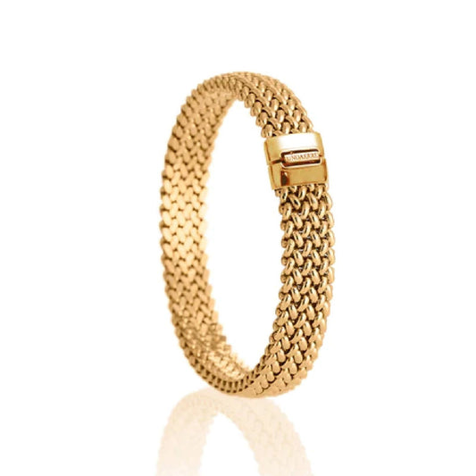 Bracciale donna Unoaerre Chicco argento dorato maglia spessa chicco di riso 6219-1