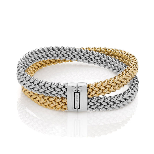 Bracciale donna Unoaerre Chicco argento dorato doppia fascia chicco di riso 6257-1