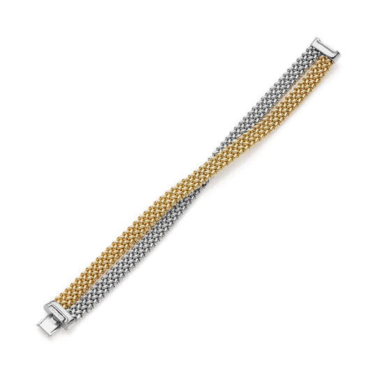 Bracciale donna Unoaerre Chicco argento dorato doppia fascia chicco di riso 6257-2