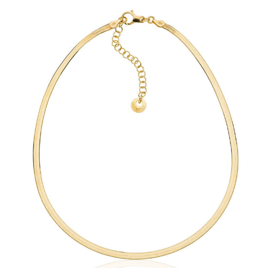 Collana corta donna Unoaerre Piatta in argento dorato con maglia snake 6391-1