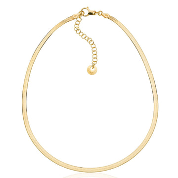 Collana corta donna Unoaerre Piatta in argento dorato con maglia snake 6391-1