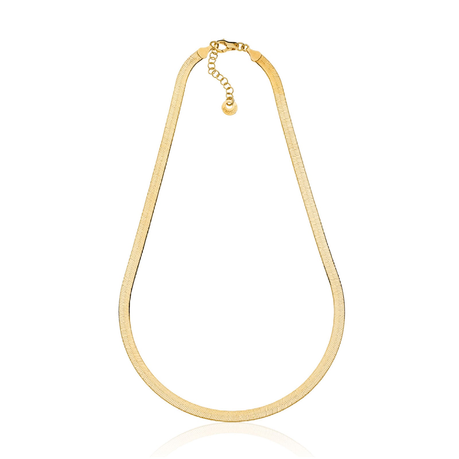 Collana girocollo donna Unoaerre Piatta in argento dorato con maglia snake spessa 6398