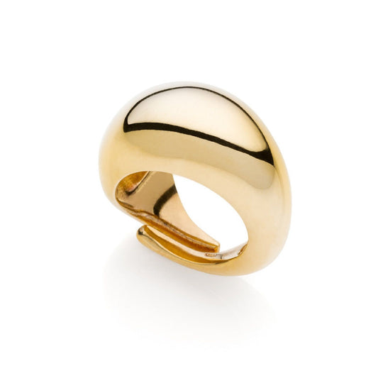 Anello spesso donna Unoaerre Aria in argento dorato design bombato 6415-1