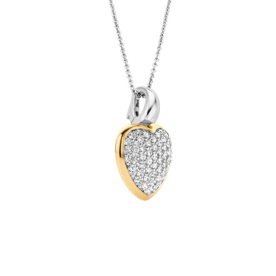 Collana donna TI SENTO Milano in argento dorato con cuore di zirconi 6801ZY-2