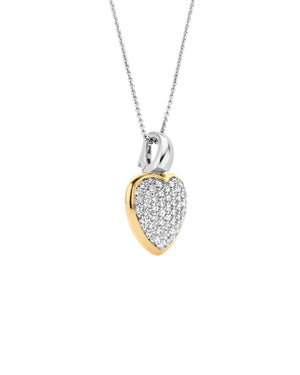Collana girocollo da donna della collezione TI SENTO Milano in argento 925 dorato con ciondolo a cuore e zirconi 6801ZY