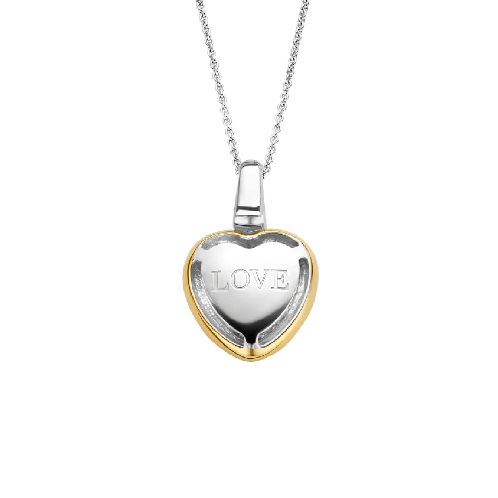 Collana donna TI SENTO Milano in argento dorato con cuore di zirconi 6801ZY-3