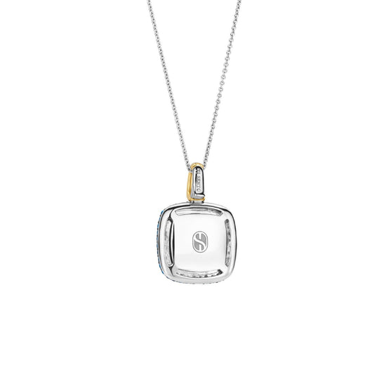 Collana donna TI SENTO Milano in argento dorato con turchese quadrato e zirconi 6828TQ-2