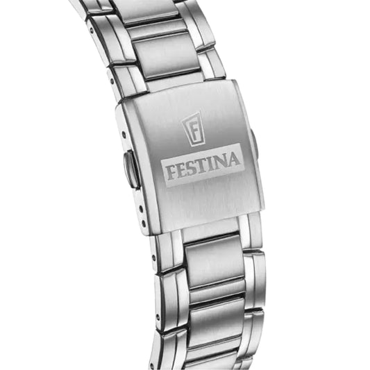Orologio cronografo Festina in acciaio argento e nero da uomo 6