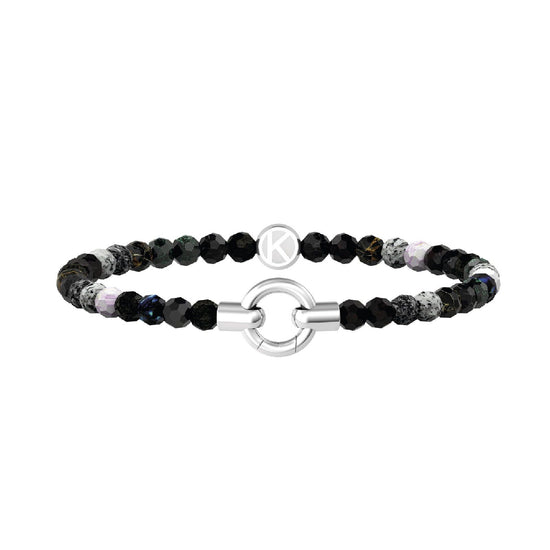 Bracciale con pietre Kidult By You donna acciaio con agata nera striata 732203-1